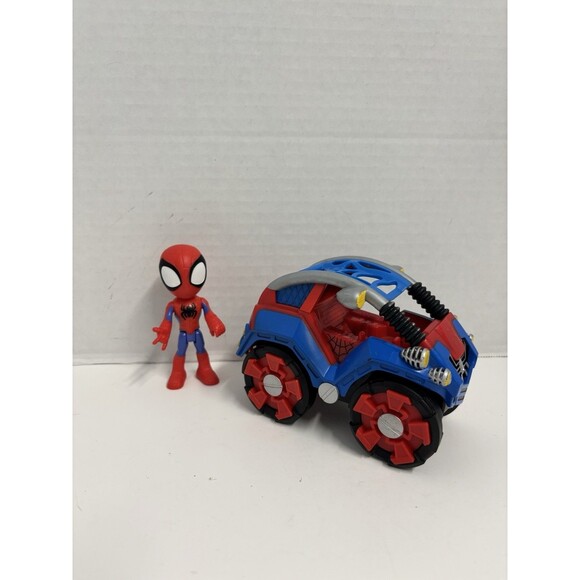 Spidey and His Amazing Friends Marvel Spidey Action Figure and Pull Back Car Lot - Picture 2 of 4
